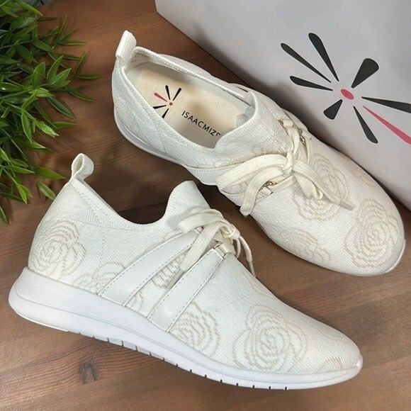 Isaac Mizrahi Live! Floral Stretch Fly Knit Sneaker Size 5 - Picture 2 of 11